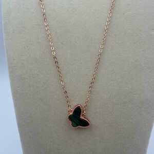 Malachite Butterfly Pendant Necklace